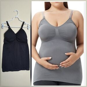 Black Maternity Nursing Camisole Tank Top